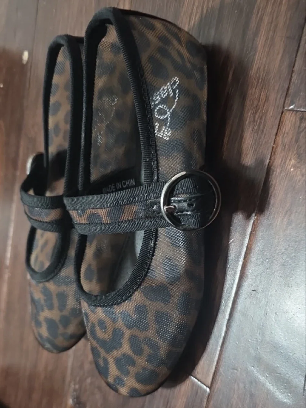art class Girls' Leopard Mary Janes in Brown and Black